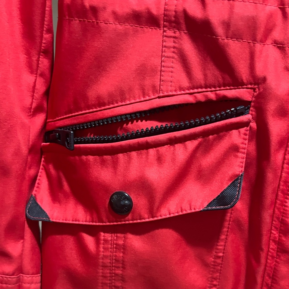 GUESS Women's Red Utility Hooded Jacket Size Small - Picture 4 of 8